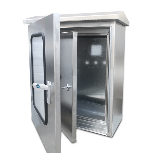 Distribution box double door stainless steel 304L outdoor rainproof and waterproof box monitoring instrument box indoor and outdoor door distribution cabinet silver stainless steel 201 plate 500x400x300mm inner door drilled as shown 1mm regular thickness