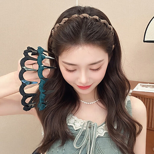 Jian Yingshu face wash and makeup toothed hairband 3-piece set non-slip headwear French braided headband high skull fluffy