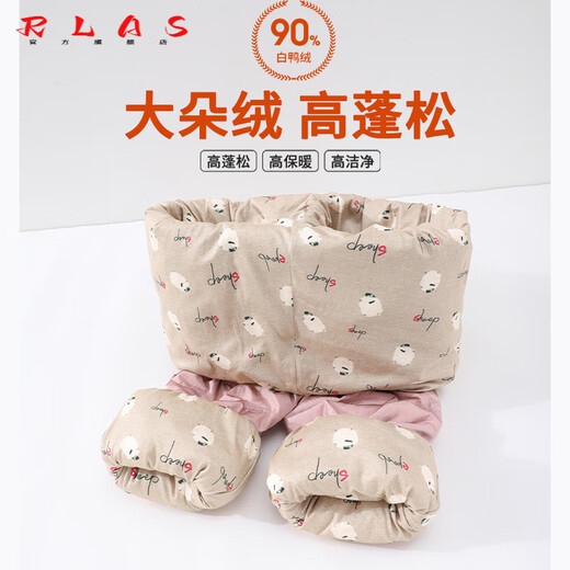 RLAS pink straight down pants for women to wear for winter 2026 new style high-waisted slimming warm thickened cotton pants Leather Pink S