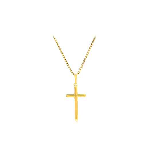 Tongrubi Nine Years Good Store Anti-proof Gold Necklace Women's Cross Pendant Necklace Simple Fashion Couple Pendant Knot Free Exquisite Gift Box