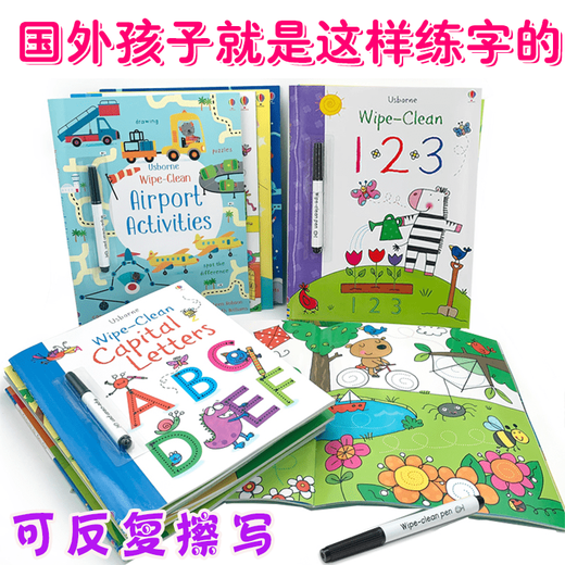 Thomas & Friends (THOMAS&FRIENDS) Cahier de pratique d'entrée pour la formation au contrôle du stylo à la maternelle, cahier d'alphabet anglais et de traçage des chiffres pour enfants, pour bébés de 4 et 3 ans Fourni au hasard - 10 volumes de thèmes pour filles - sans boîte de couleur