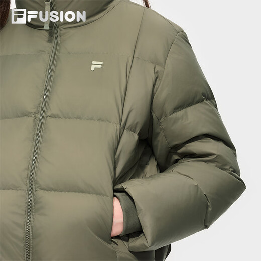 FILA FUSION Fila trendy brand down jacket for women 2025 winter new fashion casual stand collar warm jacket Mocha Brown-BN S 160/80A/S