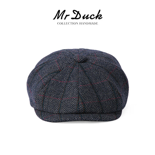 Mr DUCK designer's new style retro old money style octagonal newsboy hat for men and women, autumn and winter yuppie temperament progressive hat