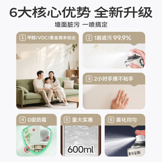 Carbaoli wall repair self-spray paint wall repair paste latex paint wall repair paste white wall decontamination repair artifact white paint 600ml