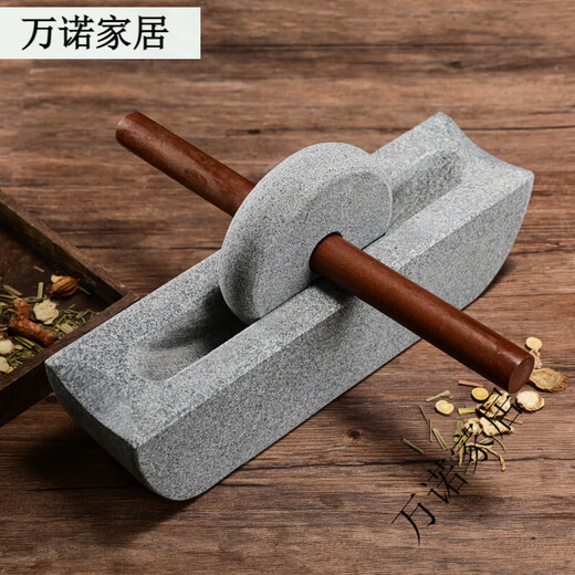 Stone roller, Tang Dynasty and Song Dynasty tea grinder, small stone mortar, mortar and roller, point tea, matcha tea powder, tea cake, medium grinding, stone roller diameter 20cm, smooth sailing