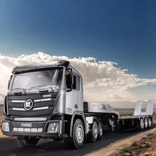 Zhouke 25 semi-remorque voiture électrique pour enfants grande remorque télécommandée camion de transport à plat véhicule d'ingénierie garçon chargeant 60 cm version en alliage moyen tablette télécommandée à 9 fonctions jeu de piles rechargeables