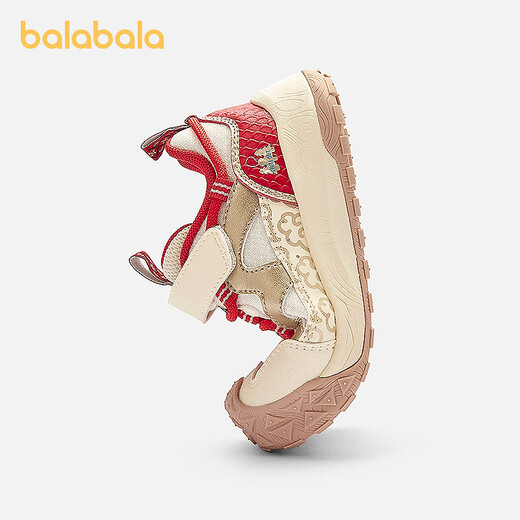 Bala Bala One Bala Bala baby toddler shoes for boys and girls 2025 new spring and autumn anti-slip outdoor shoes white and red tone 00316 22
