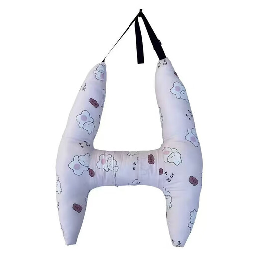 汽车抱枕儿童卡通睡枕车载抱枕车上舒适后排安全带防勒脖睡觉神器 蓝色恐龙 55*67