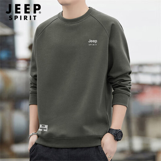 JEEP SPIRIT Jeep sweatshirt men's autumn round neck long-sleeved T-shirt men's loose pullover top slim bottoming shirt men's clothing