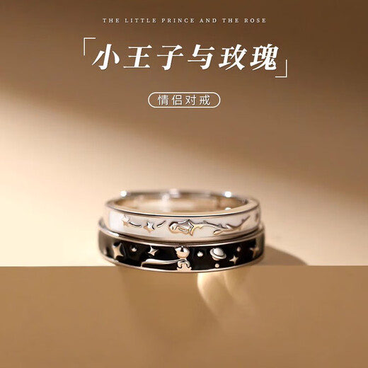 MZMZ Prince and Rose Platinum Couple Ring PT950 Platinum Matching Rings Valentine's Day Birthday Gift for Girlfriend and Wife Local Warehouse with Next Day Delivery - Light Luxury Living Rings