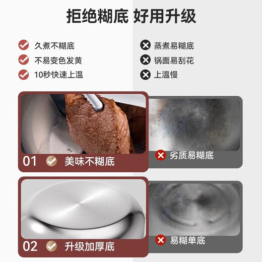 Royalstar Yuanyang Pot/Clear Soup Pot 304 stainless steel induction cooker special thickened hot pot basin hot pot pot for home use 304 Yuanyang Pot (comes with soup colander + lid) 30cm