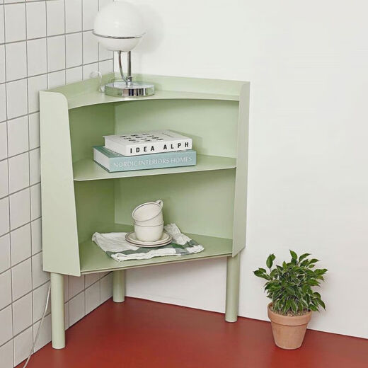 Zuoke Zuojia 2025 latest ins minimalist color corner bookshelf floor-standing corner bookcase living room study shelf corner vibrant yellow