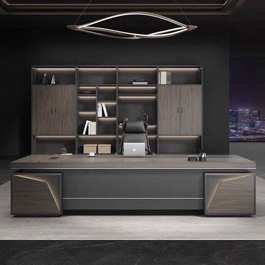 Boss desk desk executive desk manager office desk simple modern furniture complete table and chair combination 1.6 meter desk (simple single cabinet)