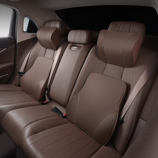 Lexus UXNXRXESLX special leather headrest and lumbar support, comfortable neck pillow, seat lumbar decoration, exclusive for Lexus - leather headrest + lumbar support - burgundy (1 each