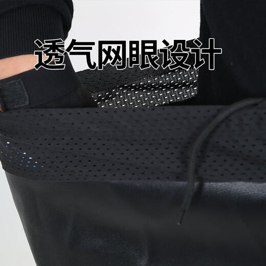 Waist-length waders, half-length thickened ultra-light waterproof clothes, rain pants, fishing water fork pants, breathable men's one-piece rain boots, black waist fork 40