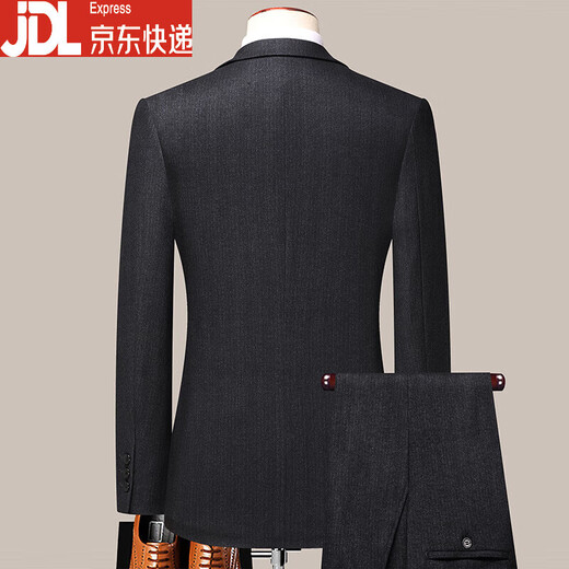 BOSS business casual wool suit jacket men's spring and autumn high-end wedding banquet middle-aged men's suit suit two-piece set L 175 suitable for 120-140 Jin Jin equals 0.5 kg