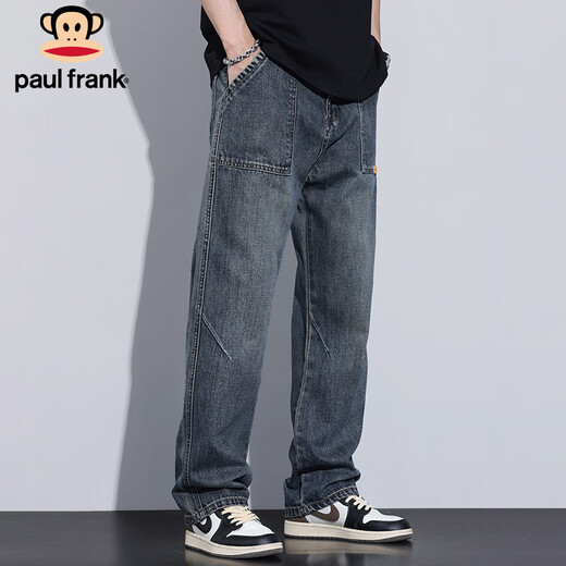 Paul Frank jeans men's autumn American straight pants men's trendy brand loose casual pants men's trousers blue 32