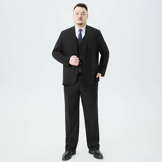 Ayou Fat Plus Size Business Suit Suit Loose Formal Wedding Groomsmen Grooms Dress Work Interview Commuting Suit Men