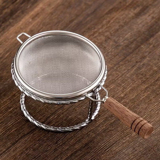 Dekoou 304 stainless steel tea drain fair cup tea filter tea tea water separator filter tea separator tea set tea set stainless steel filter set (small wooden handle) + red handle penguin male cup