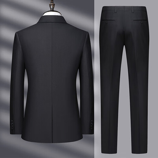 GOLDLION G+ Goldlion 2025 Autumn and Winter New Men's One Button Double Slit High-end Suit Suit for Men Handsome Black L 175 Recommended 145-155 Jin Jin equals 0.5 kg