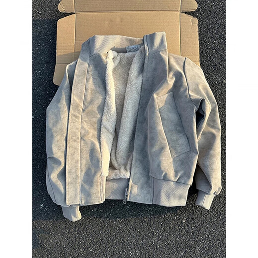 XUANSENTU American retro matte tie-dye pu leather cotton jacket men's winter velvet thickened flight jacket short cotton jacket black upgraded version 3XL