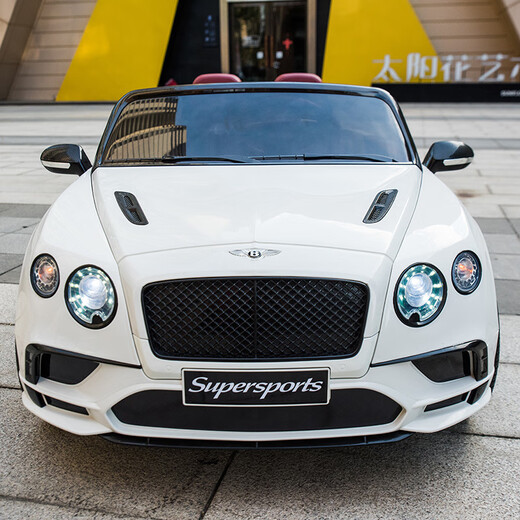 Bentley double children's electric car four-wheel baby can sit on dual-drive toy car child remote control baby car charging red version dual electric_leather seat_soft wheel_bluetooth_swing+remote control Bentley remote control+self-driving+charging+bluetooth