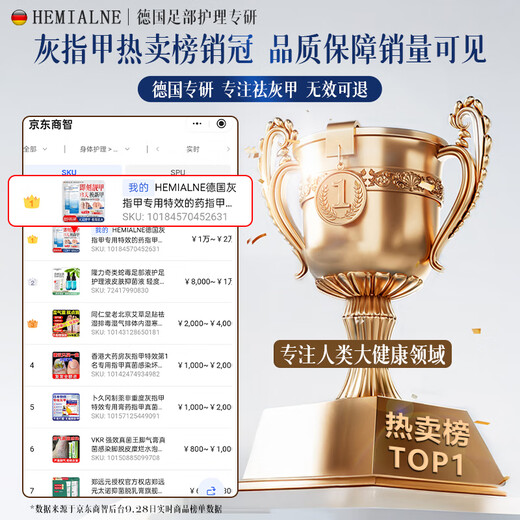 HEMIALNE German onychomycosis special effect medicine for thickening, yellowing, thickening and empty nails fungal infection onychomycosis 1 box of effective medicine 100% special effect for onychomycosis