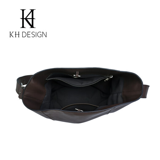 Meiji women's bag genuine leather temperament shoulder bucket bag large capacity crossbody bag tote bag 2025 new soft leather bag mocha brown