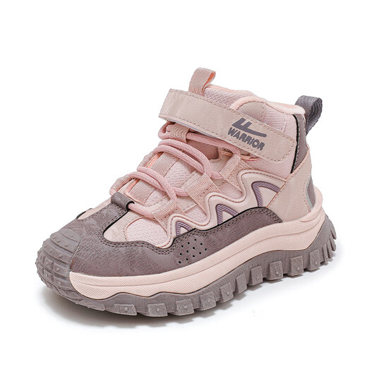 Pull back children's shoes plus velvet sports shoes winter style boys and girls warm cotton shoes WBNJS1979 pink purple 30