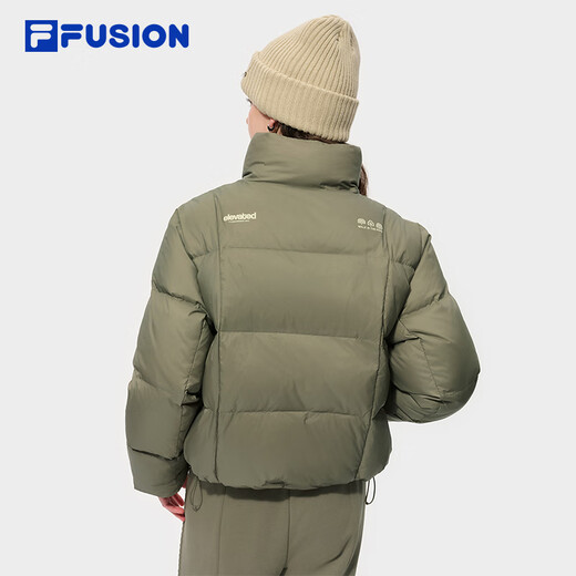 FILA FUSION Fila trendy brand down jacket for women 2025 winter new fashion casual stand collar warm jacket Mocha Brown-BN S 160/80A/S