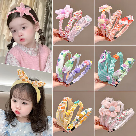 Cute and harmless hair hoops for girls with colorful bangs and broken hair. Hair hoops for girls and babies that do not tie their heads. Little Daisy 3 pieces.
