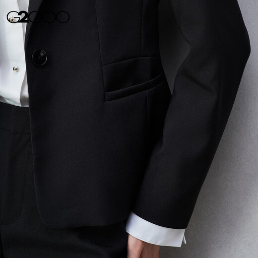 G2000【舒适挺括/商场同款】女装2025秋冬商务通勤修身设计西服套装 西服-易打理-黑色修身 L （38）