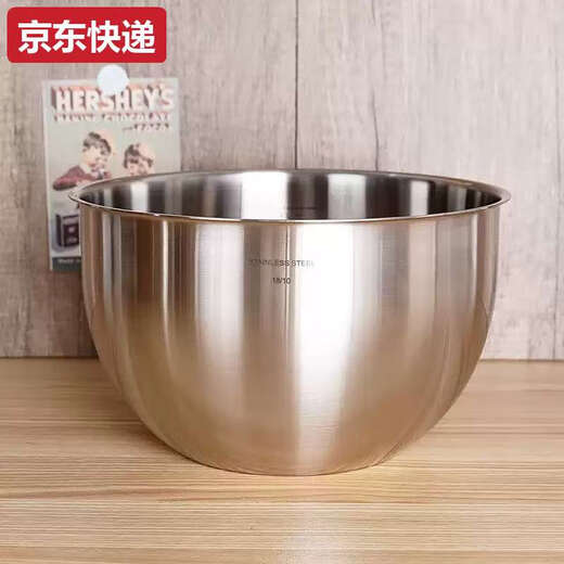 Sanqihu exported to Germany 316 stainless steel thickened salad bowl household cooking basin egg beating basin kneading dish basin 16-28 18/1020cm earless salad bowl