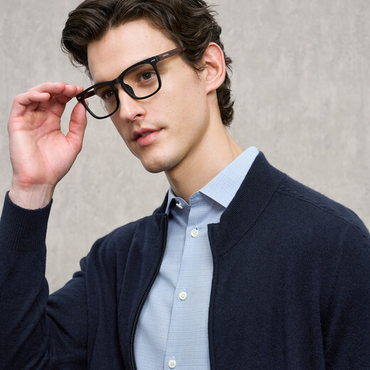 EMZ Ordos 7A Antibacterial Wool Cashmere Fabric Men's Jackets Warm Autumn and Winter New Style Navy XL 180/96A