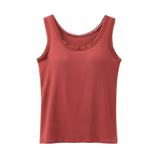 Summer new style inner bottoming camisole for women all-in-one with padded bra without wire rims for beautiful back women burgundy M 80-90Jin Jin is equal to 0.5 kg