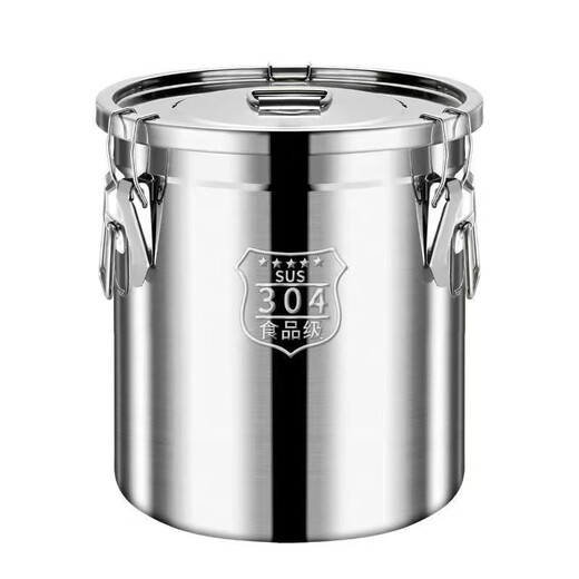 Extra thick 304 stainless steel sealed barrel household commercial sealed insect-proof and moisture-proof sealed tank oil barrel rice barrel with buckle (extra thick 304) 70L45*45