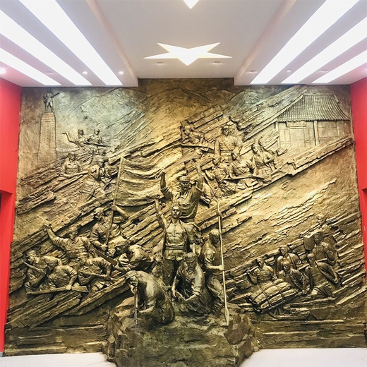 Forged copper relief customization factory pure brass copper plate carving painting traditional Chinese medicine hospital campus cultural background wall decoration mural customization of forged copper character relief three