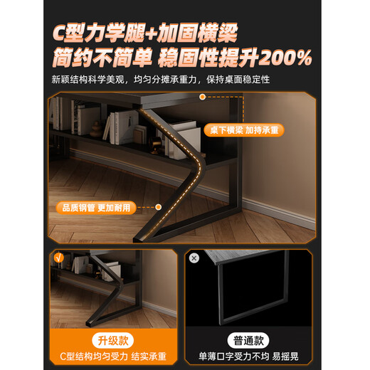 Tang Neng Youpin Double Computer Desk Side by Side Couple Gaming Table Desktop Bedroom Home Desk Work Table Long Combination Desk C-Leg Double Position Gaming Black 240CM