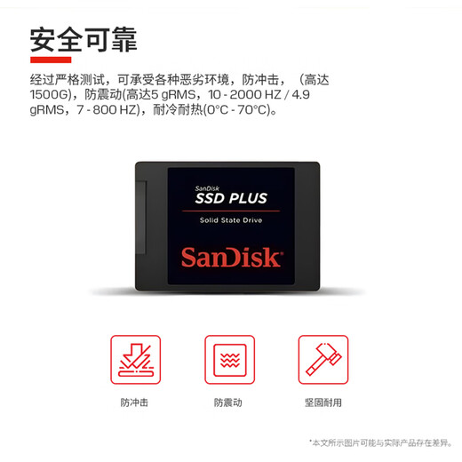 SanDisk 1TB SSD solid state drive 535MB/s reading speed PLUS performance enhanced version SATA interface 2.5-inch TLC particle desktop notebook expansion computer upgrade
