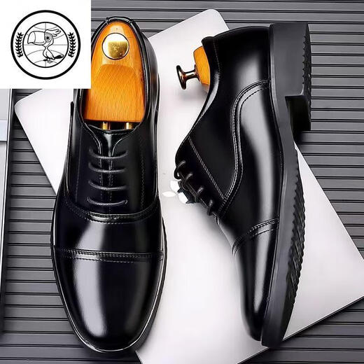 Red Dragonfly brand broken size leather shoes for men, genuine leather breathable three-joint business casual men's shoes for middle-aged and elderly soft sole dad shoes large size 236 black leather boutique version 40