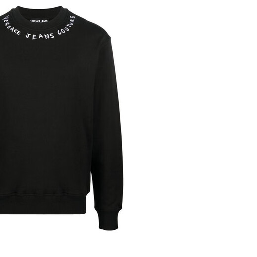 Versace (VERSACE) JEANSCOUTURS23 letter collar sweatshirt men's black black S