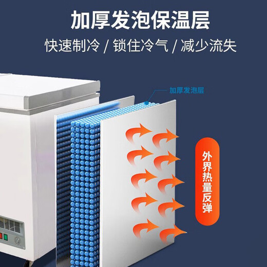 奥克斯（AUX）456升冰柜商用大容量 家商两用囤货卧式冰柜 冷藏冷冻两用雪糕柜 双温双箱冰柜 KCD-456A796D