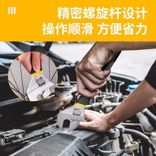 Deli (deli) plastic handle adjustable wrench universal live mouth multi-functional torque wrench 12-inch dual-purpose adjustable wrench DL120012