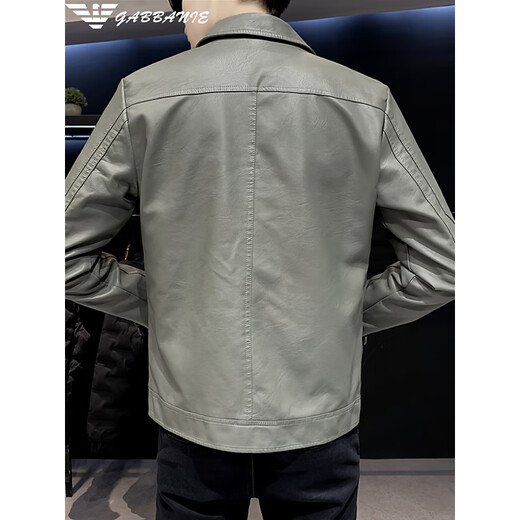 ARMANI EXCHANGE阿玛尼高端男士皮夹克外套春秋季2025新款美式男装宽松机车皮衣 黑色【春秋款】 M 90-110斤