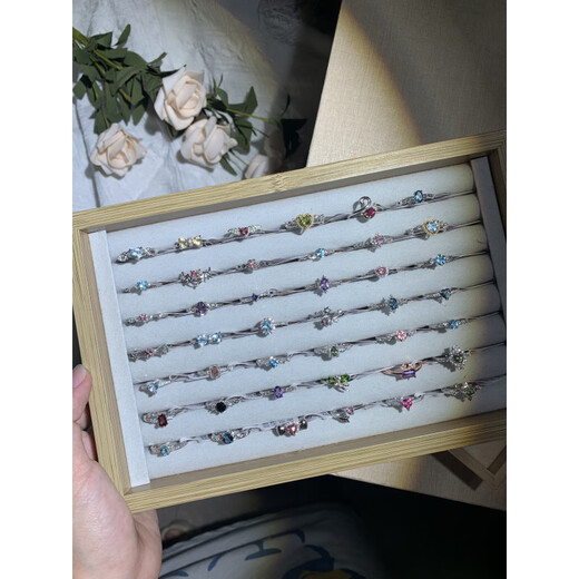 DL 1998 Fat Donglai same style tanzanite ring s925 silver inlaid with natural crystal tourmaline blue moonlight gold sun and other exquisite products live broadcast room purchase