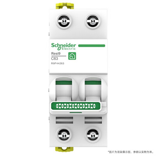 施耐德电气 空气开关2P C63A 家用微型断路器总闸双进双出双极空开 R9F44263