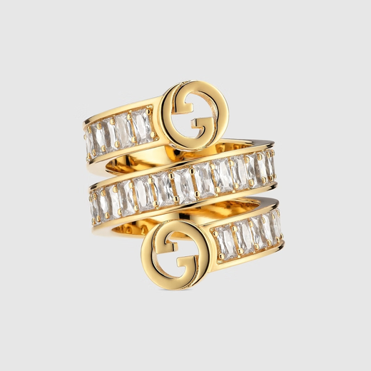 GUCCI Gucci Blondie series imitation crystal spiral ring new style gold L