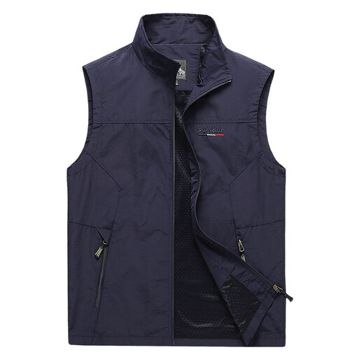 Xiaohongshu popular men's casual vest spring and autumn large size outdoor fishing travel vest middle-aged and elderly dad thin light gray L