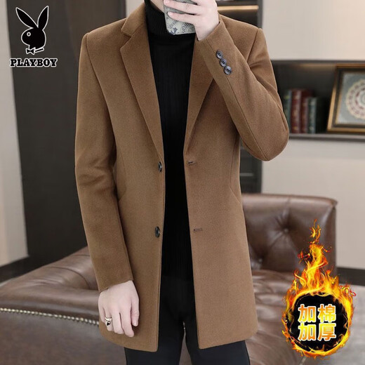 Playboy can wear up to 280Jin Jin is equal to 0.5kg. Middle-aged men fat men's large size casual mid-length woolen coat men's woolen windbreaker. Black upgraded version of mid-length woolen coat thickened L. It is recommended to wear 122Jin Jin is equal to 0.5kg.