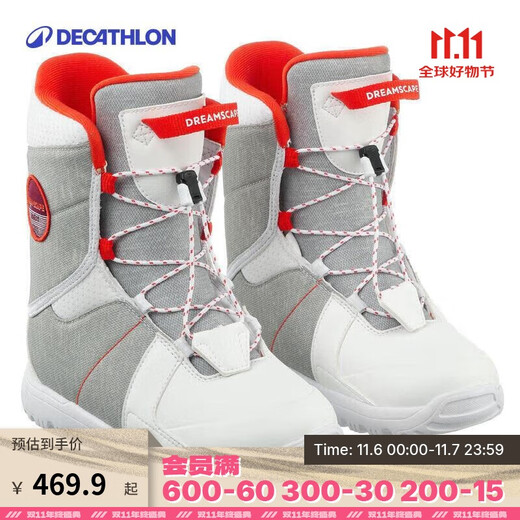 Decathlon Kinder-Herbst-Skischuhe, Snowboard-Sport, leicht, kältebeständig, Schneeweiß, Größe 30–31, 4117614